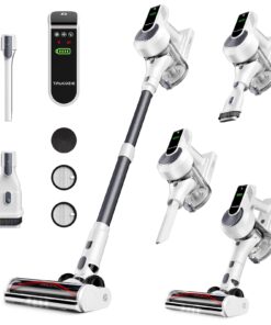 Cordless Vacuum Cleaner, 40Kpa 45Mins Vacuum Cleaners for Home, 8-in-1 Lightweight Stick Vacuum with Powerful Suction, Anti-tangle Wireless Vacuum for Carpet, Tile, Pet Hair, Hardwood Floors, White