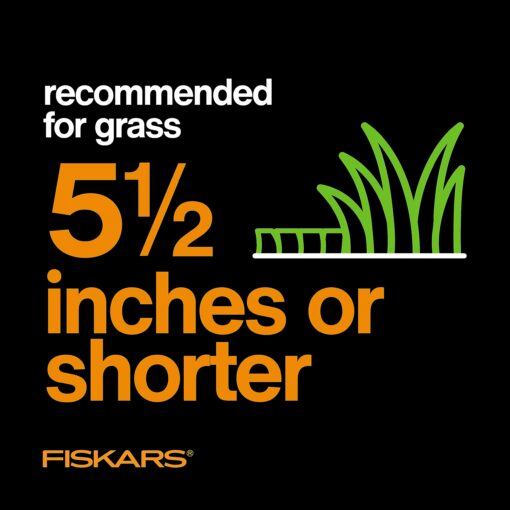 Fiskars Push Reel Lawn Mower, StaySharp, Self-Propelled Manual Eco-Friendly Cordless Grass Trimmer, 17" Cut Width - Image 2