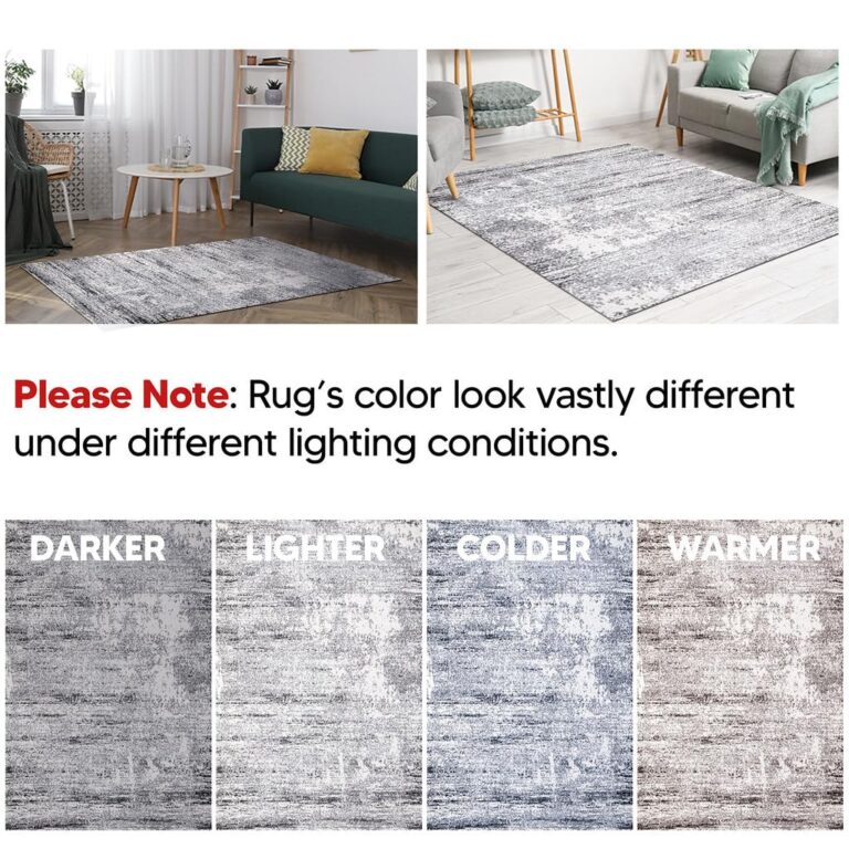 Keen Home Design Area Rugs - 9x12 Non-Shedding, Abstract Rugs for Kitchen, Living Room, Bedroom, Dining Room, Entryway - Size: 9'2" x 11'11", Abstract Cream/Grey - Image 4