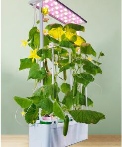 E SUPEREGROW Large Hydroponics Growing System kit with Trellis,Smart Indoor Hydroponic Gardening System with LED Grow Light, Indoor Hydroponic Grow Kit for Tomato,Pepper,Cucumbers(7L,Pump)