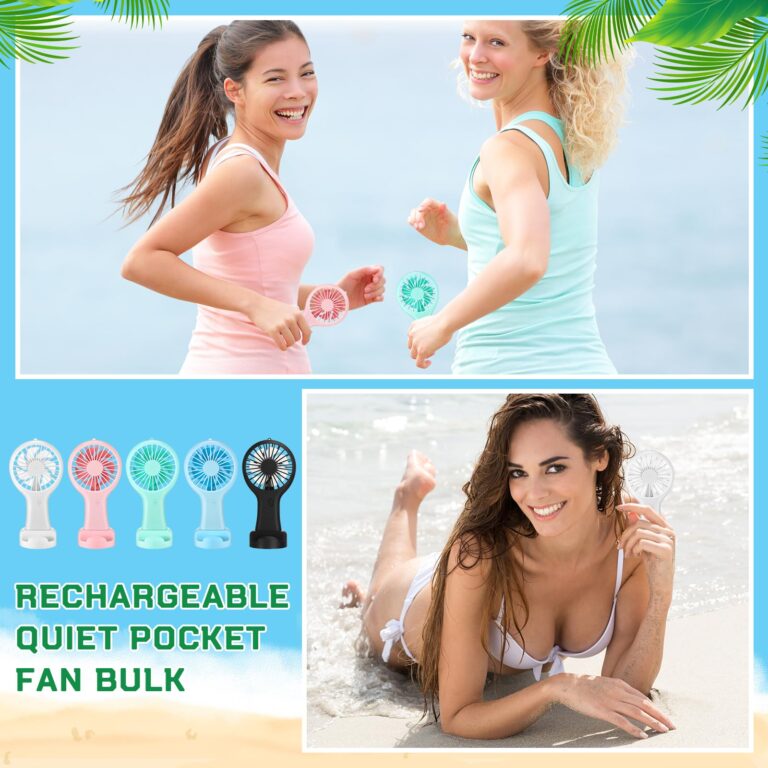 100 Pack Mini Powerful Handheld Fan Bulk 3 Speed USB Rechargeable Small Desk Fan Summer Gift for Wedding Beach Outdoor Women Eyelash (Classic 5 Colors) - Image 2