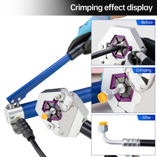 IBOSAD Hydraulic Hose Crimper Hydra-Krimp 71500 Manual A/C Hose Crimper Kit Air Conditioning Repaire Handheld Hydraulic Hose Crimping Tool (Split with Manual Pump) - Image 6