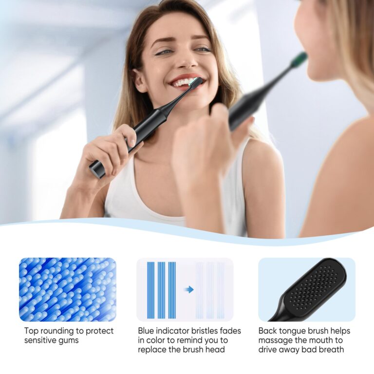 bluelk Electric Toothbrush for Adults and Kids- Sonic Toothbrush with 6 Brush Heads in 3 Types, Rechargeable with 5 Modes and Built-in Smart Timer, Hsa Store Eligible Items - Image 7