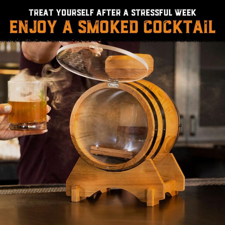 Old Fashioned Bourbon Whiskey Smoker Kit - Premium Barrel Set, USA Oak - Cocktail Smoker Kit with Torch - Whiskey Gifts for Men - Image 5