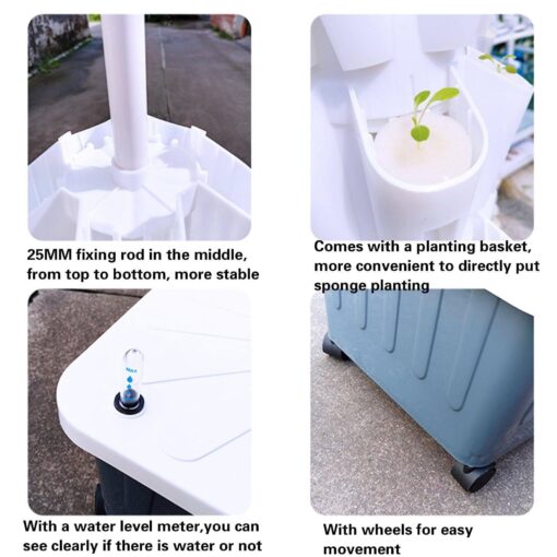 Hydroponics Growing, Hydroponic Germination Kit for Gardening Lover, Indoor Vertical Tower Garden Kit for Herbs,Fruits and Vegetables,Grey-8floors - Image 4