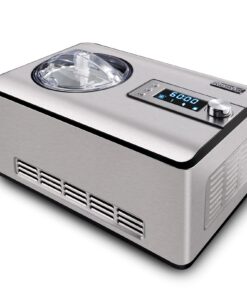KUMIO 2.2-Quart Ice Cream Maker with Compressor, 2 in 1 Ice Cream Yogurt Machine, No Pre-Freezing, Stainless Steel Ice Cream Maker Machine with LCD Display, No Pre-Freezing