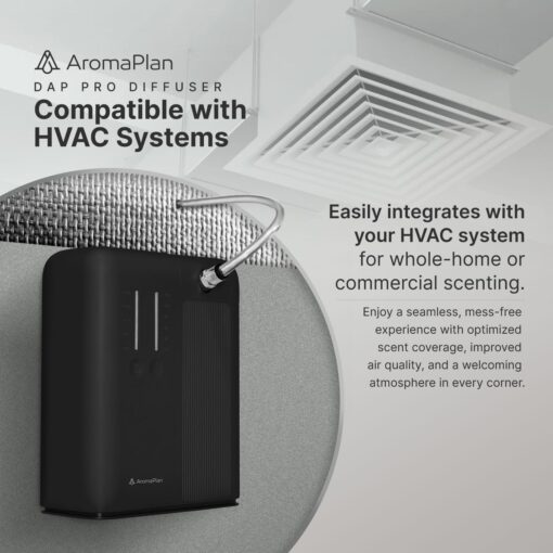 AromaPlan 2025 Waterless HVAC Scent Diffuser Whole House & Commercial Diffuser, 2 Fragrances Included-Smart, Cold-Air Waterless Scent Air- App Control, Bluetooth, AC, 2000 Sq. Ft Coverage,Black - Image 5