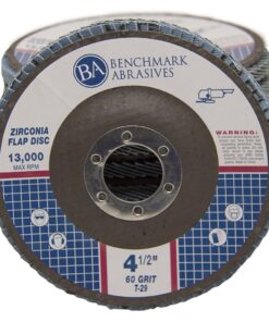 Benchmark Abrasives 4.5" x 7/8" Premium Zirconia T29 Curved Flap Discs 4 1/2 for Angle Grinder, Sanding Discs, Finishing, Rust, Stock Removal- Grinding Wheels 4 1/2 Inch (100 Pack) - 60 Grit