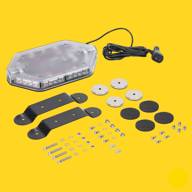 LAMPHUS NanoFlare NFMB40 12" 40W Amber White LED Strobe Mini Light Bar [Magnet/Permanent Mount] Yellow Rooftop Rotating Safety Flashing Emergency Police Light Bar for Tow Work Truck Vehicles - Image 2