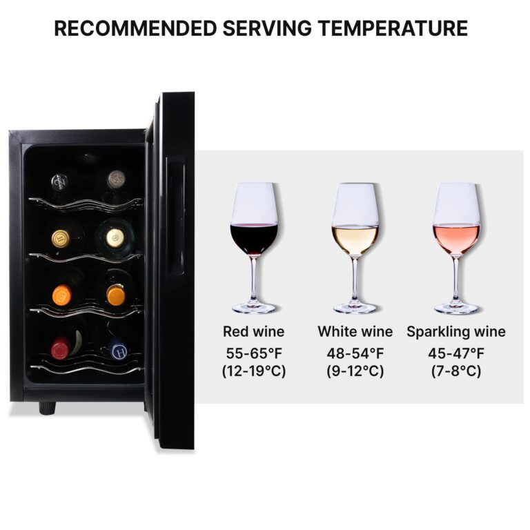 Koolatron 8 Bottle Wine Cooler, Black, Thermoelectric Wine Fridge, 0.8 cu. ft. (23L), Freestanding Urban Series Wine Refrigerator, Red, White and Sparkling Wine Storage for Kitchen and Apartment - Image 2