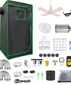 Grow Tent Kit, Complete 40" x 40" x 80" High Reflective Mylar Hydroponics Indoor Plant Growing Tent with LED Grow Light ，Carbon Filter ，Ventilaion Fan Growing System+Accesseries