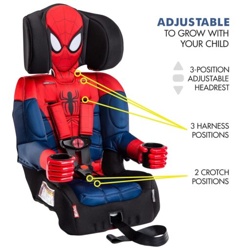 KidsEmbrace Marvel Spider-Man 2-in-1 Forward-Facing Booster Car Seat LATCH | 5-Point Harness Booster 22-65lbs converts to Belt-Positioning Booster 40-100lbs | Adjustable - Image 8