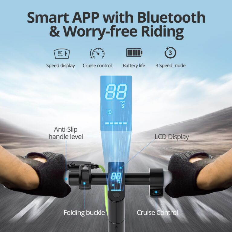 Electric Scooter - 8.5" Solid Tires, 350W Motor, Up to 19 MPH and 12 Miles Long-Range Commuting Foldable Scooter for Adults with Dual Braking System and Smart App - Image 7