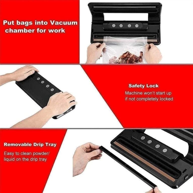 RMENST Vacuum Sealer Machine, Food Vacuum Sealer for Food Storage Vacuum Sealers with Food Bags Led Indicator Lights, Dry & Moist Food Modes - Image 3