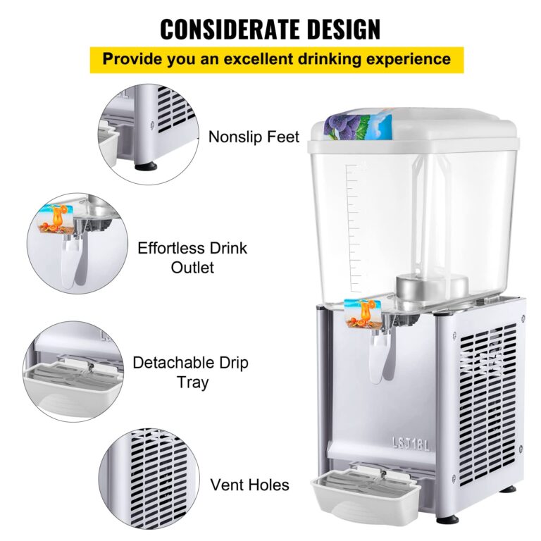 VEVOR 110V Commercial Beverage Dispenser,4.8 Gallon 18L Juice Dispenser Commercial,200W Stainless Steel Food Grade Material Ice Tea Drink Dispenser,Equipped with Thermostat Controller - Image 5