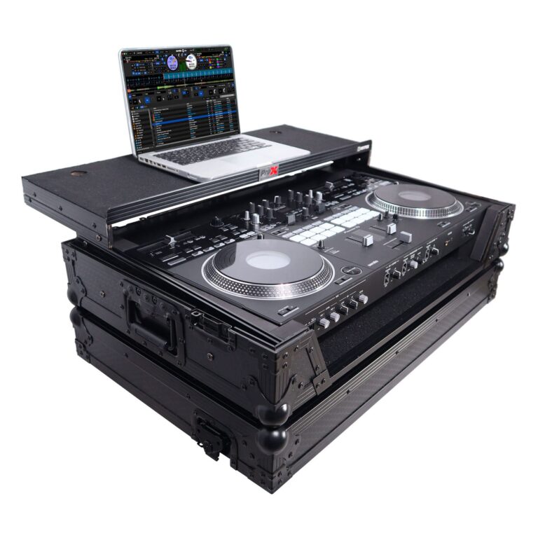 ProX Live Performance Gear ATA Style Flight Case for Pioneer DDJ-REV7 DJ Controller with Laptop Shelf Wheels and 1U Rackspace Black Finish - Image 9