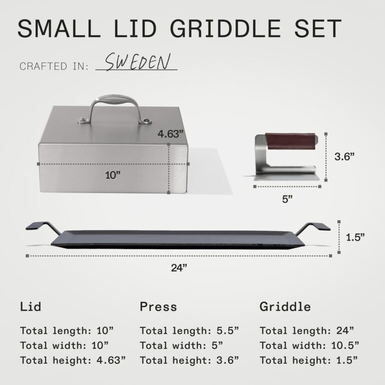 Made In Cookware - Carbon Steel Griddle and Grill Press Set with Half Lid - (Like Cast Iron, but Better) - Professional Cookware - Crafted in Sweden - Induction Compatible - Image 5