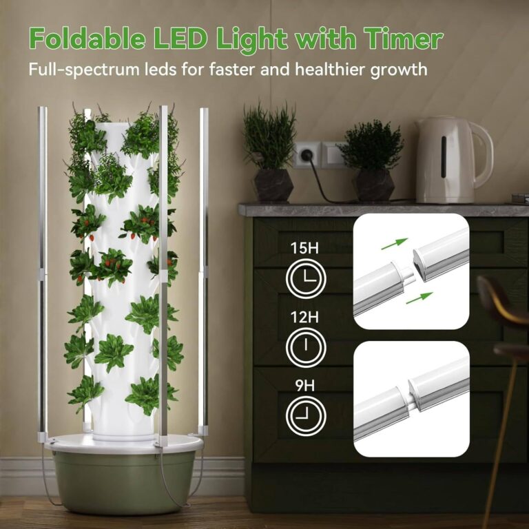 WEIMILOR Hydroponics Growing System, 28-Plants Indoor Vertical Tower Garden System Kit, Hydroponic Growing Tower with Tank & Visual Water Level, Hydroponic Germination Kit for Gardening Lover,7-Layer - Image 6