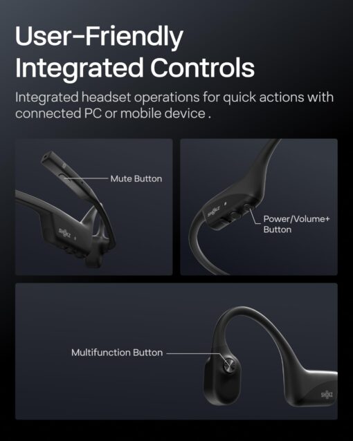 OpenComm2 UC 2025 Upgrade - Open-Ear Wireless Computer Headset with Boom Mic, Bone Conduction Bluetooth Stereo Headphones, USB-C Dongle Compatible with PC and Mac, Zoom Certified - C120 UC - Image 3