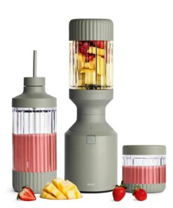 Beast Mega 1200 | Premium Countertop Blender | Smoothies, Shakes, Sauces, Dips, Soups | Blends Ice and Frozen Fruit | XL Vessel | Extra Vessels, Straw System Included | 1200W | (Sage, 120V)