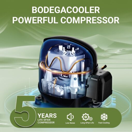 BODEGACOOLER 12 Volt Car Refrigerator, 17.1 Quart Portable Freezer,-4℉-68℉ Car Fridge, Electric Cooler 12/24V DC100-240 Volt AC for Outdoor, Vehicles, Travel, Camping, RV, Home Use - Image 4