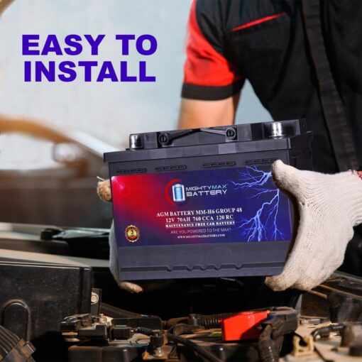 Mighty Max Battery MM-H6 Start and Stop Car BCI Group Size 48 12V 70 AH, 120RC, 760 CCA Rechargeable AGM Car Battery - Image 3