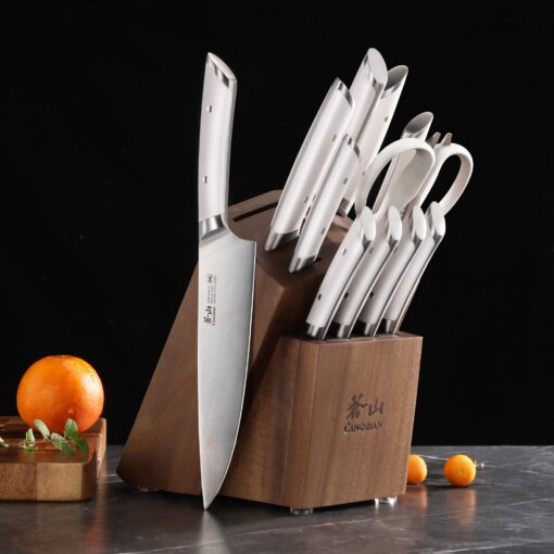 Cangshan HELENA Series German Steel Forged Knife Block Set (12-Piece, White), Oprah's Favorite Things 2023 - Image 3