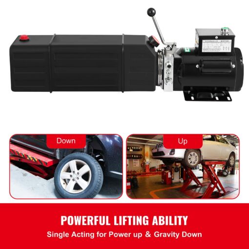 Happybuy Hydraulic Pump, 4 Gallon Hydraulic Motor for Single Phase Car Lift, 3450 RPM, 208-230 Volt, 2 HP Portable Vehicle Lift & Power Press - Image 8