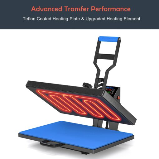 Delclynee 16" x 24" Slide Out Heat Press Machine for T Shirts, Clamshell Pull Out Lower Platen, Industrial-Quality Digital Sublimation Printer for Heat Transfer Vinyl - Image 4