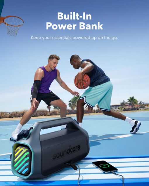 soundcore Boom 2 Plus By Anker, Outdoor Speaker, 140W, 2+2 Channel, BassUp 2.0, 20H Playtime, Fast Charge, IPX7 Waterproof, RGB Lights, Power Bank, Bluetooth 5.3, Portable for Outdoors, Camping, Beach - Image 2