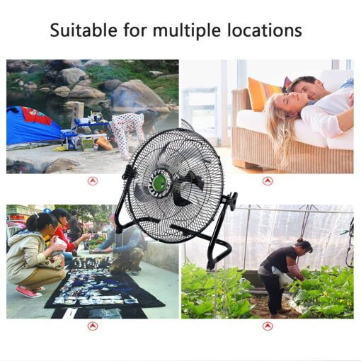 HSPLXYT 2023 Solar Charging Fan,High-Speed Quiet Camping Fan, Floor Fan,Use for Home, Bedroom Outdoor/Indoor,with 12 Speeds,USB - Image 3