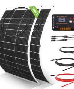 ECO-WORTHY 260Watt 12Volt Flexible Solar Panel Kit for Off Grid Home RV, Boat and Uneven Surfaces:2pcs 130W Mono Solar Panel + 30A 12V Charger Controller + Solar Cable + Tray Cable + Y Branch