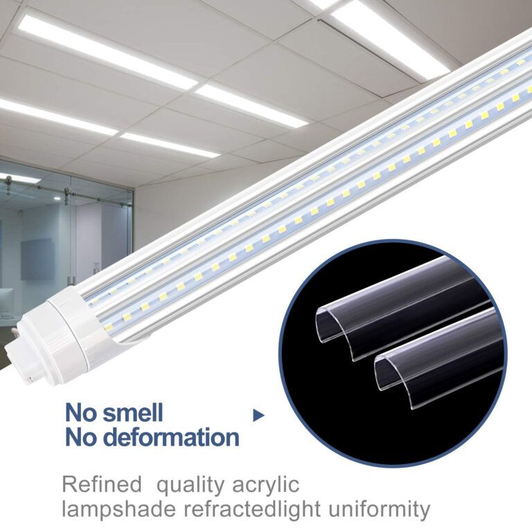 LED Shop Light 8FT Tube, 2 Pin LED Tube Lights, V Shaped, R17D HO Rotatable LED Bulb, 90W, Clear Cover, Cold White 6000k, Fluorescent Tube Replacement, Ballast Bypass,Dual-End Powered, 10Pack - Image 5