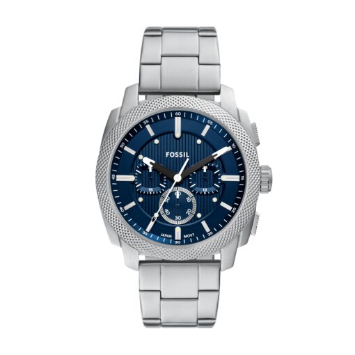 Fossil Men's Machine Chronograph Stainless Steel Watch Silver/Blue
