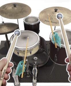 Aerodrums Portable Electronic Drum Set - Air Drum Sticks & Pedals - Practice Drum Accessory more Quiet than Pads - Full Midi Electric Drum Kit that fits a Small Tabletop or Bag - Drummer Gift