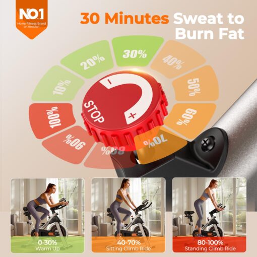 YOSUDA Indoor Cycling Bike - 2023 Version - Stationary Bike with Tablet Mount & Comfortable Seat Cushion - Image 8
