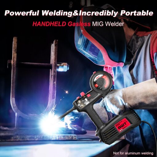 AWT 100A Handheld MIG Welder Machine,110V Flux Core MIG Welder Machine,Portable Gasless MIG Welding Machine,Hand Held Inverter Wire Feed Welder - Image 7