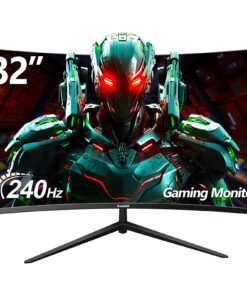 Gawfolk 32 Inch Curved Gaming Monitor 240Hz, 1800R PC Monitor Full HD 1080P, Frameless Computer Dispaly with Freesync and Eye Care Technology, Wall Mountable