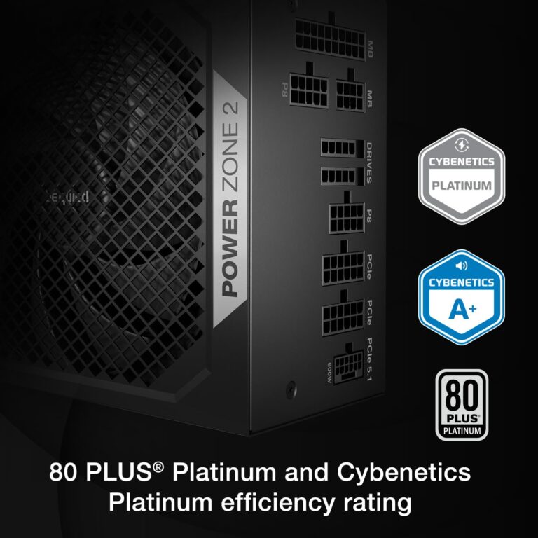 be quiet! Power Zone 2 850W ATX 3.1 PSU | 80 Plus and Cybenetics Platinum Efficiency | Zero RPM Low-Noise Power Supply | PCIe 5.1 Ready | Black | BP007US - Image 7