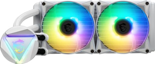 MAG CoreLiquid 240R V2 White - AIO ARGB CPU Liquid Cooler - Rotating Cap Design - LGA 1700 Ready - 240mm Radiator - Dual 120mm ARGB PWM Fans