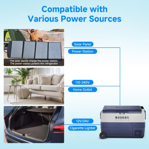 BODEGACOOLER 12 Volt Portable Refrigerator,53 Quart Car Fridge Dual Zone -4℉-68℉,50L Car Freezer APP Control,Electric Compressor Cooler 12/24V DC and 100-240V AC for RV,Camping,Travel,Truck,Vehicles - Image 9