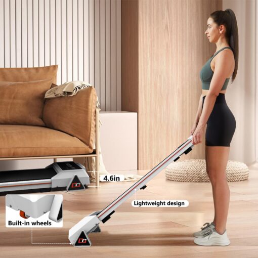 GOYOUTH Incline Mini Walking Pad Portable Under Desk Treadmill with Remote Control, LED Display, Compact Walking Machine for Home & Office, 12 HIIT Programs, Installation-Free, 265 lbs Capacity - Image 5