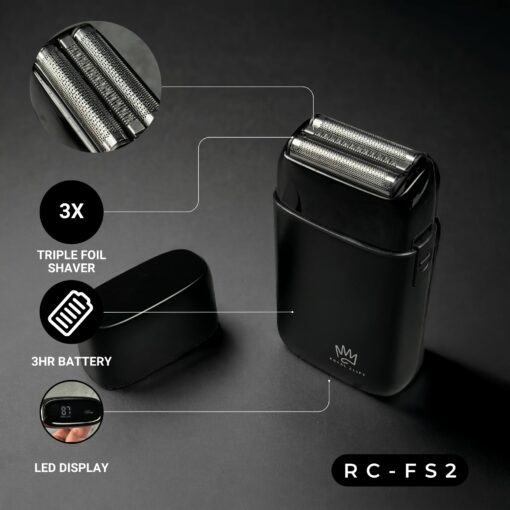Royal Clips Hair and Beard Fade Kit 2.0 – Professional Clipper, Trimmer & Foil Shaver Bundle for Men, Complete Haircut Set for Barbers, Home Use & Grooming – 5-Hour Battery, 10pcs Limit Combs - Black - Image 3