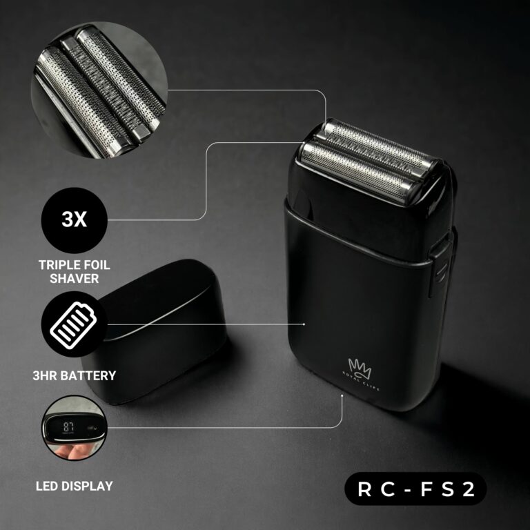 Royal Clips Hair and Beard Fade Kit 2.0 – Professional Clipper, Trimmer & Foil Shaver Bundle for Men, Complete Haircut Set for Barbers, Home Use & Grooming – 5-Hour Battery, 10pcs Limit Combs - Black - Image 3