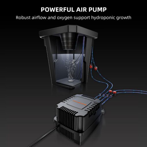 Spider Farmer DWC Hydroponics Grow System with 7-Gallon Deep Water Culture, New Triangular Cover Design, Recirculating Drip Garden System with Top Drip Kit, 15W Air Pump, 4 Buckets - Image 6