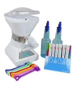SNOWIE - Little Snowie Max Snow Cone Machine - Premium Shaved Ice Maker, With Powder Sticks Syrup Mix, 6-Stick Kit, White