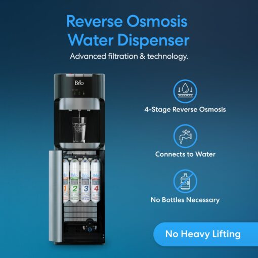 Brio Commercial Grade Bottleless Ultra Safe Reverse Osmosis Drinking Water Filter Water Cooler Dispenser-3 Temperature Settings Hot, Cold & Room Water - UL Approved – Point of Use - Image 9