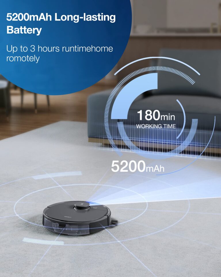 Ecovacs Deebot T8 Robot Vacuum and Mop Cleaner, Precise Laser Navigation, Multi-floor Mapping, Intelligent Object Avoidance, Full-customize clean, No-go and No-mop Zones, Auto-empty Station Compatible - Image 3
