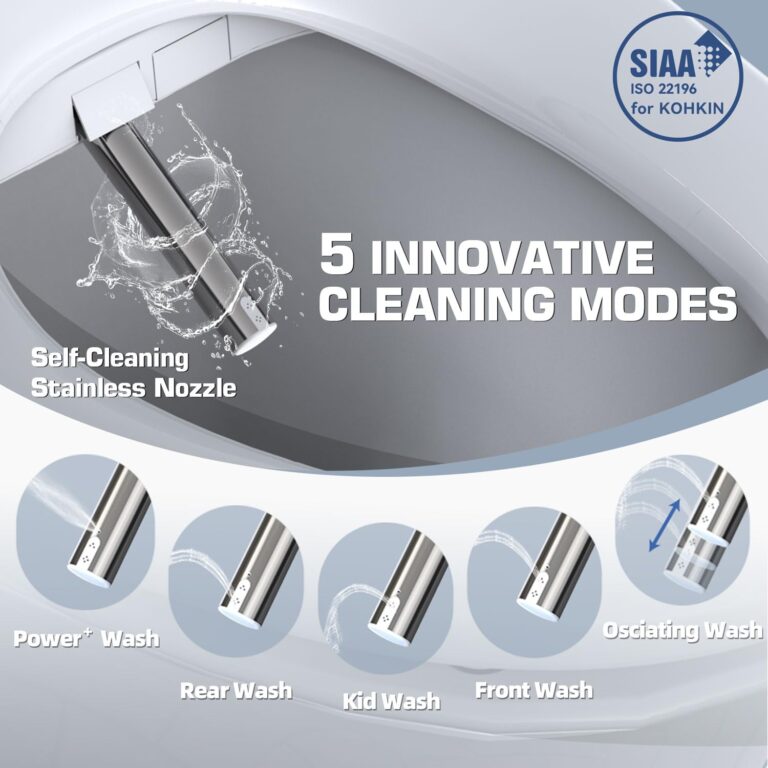 Bidet Toilet Seat Elongated, Smart Heated Toilet Seat, Instant Warm Water & Dryer, Feminine & Rear Wash, Self-Clean Nozzle, Slow Close Lid, Child/ECO/Silent Mode - Image 7