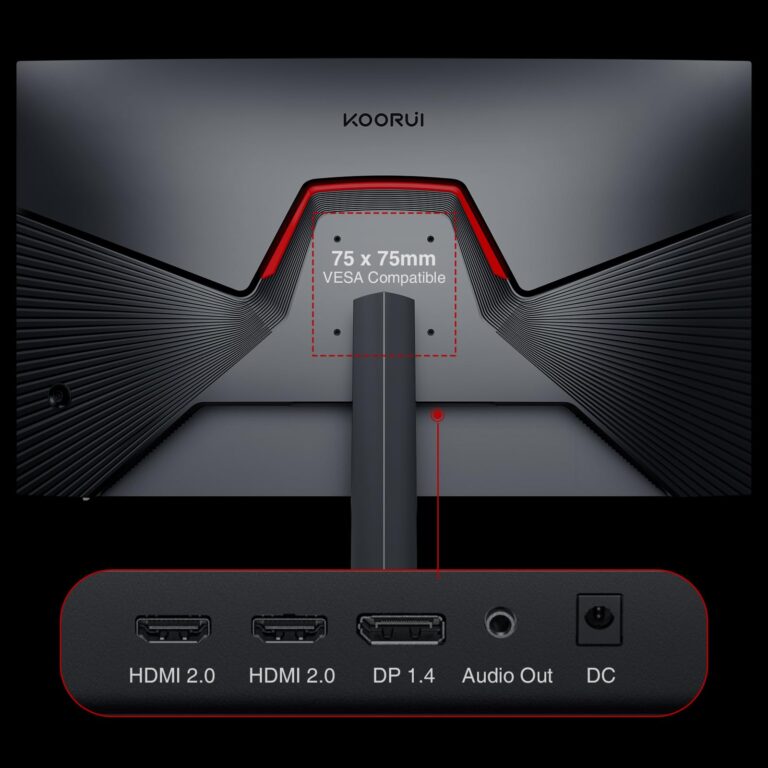 KOORUI 27” WQHD (2560 x 1440p) Gaming Monitor 170Hz (Supports 144Hz), 1ms Fast IPS, HDR 10, DCI-P3 95% Color Gamut, FreeSync Premium, Adaptive G-Sync, HDMI x 2, DisplayPort, Black - Image 2